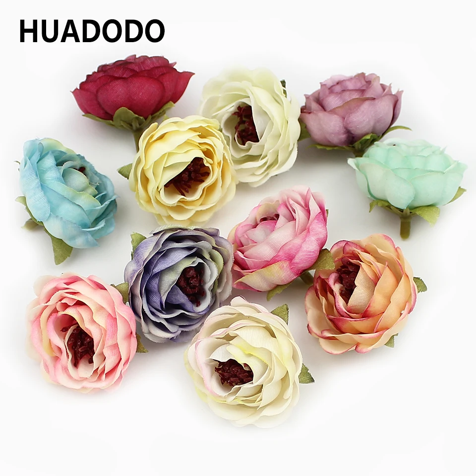 HUADODO 50 шт. 4 см осенняя Цветочная голова камелии фотосессия для свадьбы дома