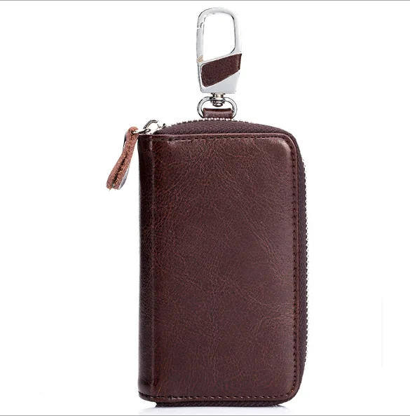 Cross-Border Leather Car Key Wallet Bag Multi-Function  Large Capacity Wholesale Custom Men'S Key Case Bag Female Waist Hanging