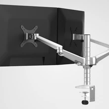 OA-4S алюминиевый сплав Настольный двойной кронштейн двойной монитор держатель полный движения 14-27 дюймов светодиодный ЖК-экран кронштейн поворотный базовый стенд