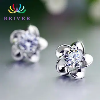 

Wholesale (36pair/Lot)Hot Sale Romantic Jewelry Plum Blossom Earrings For Wedding Elegant AAA Cubic Zirconia Stone Earrings