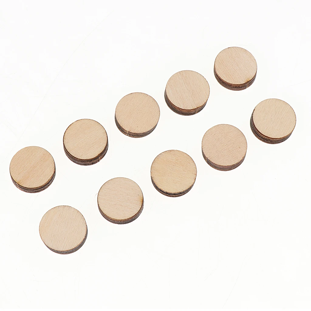 100 Pieces Natural Round Unfinished Wood Embellishments for DIY Art Crafts Painting Drawing Engraving 16mm