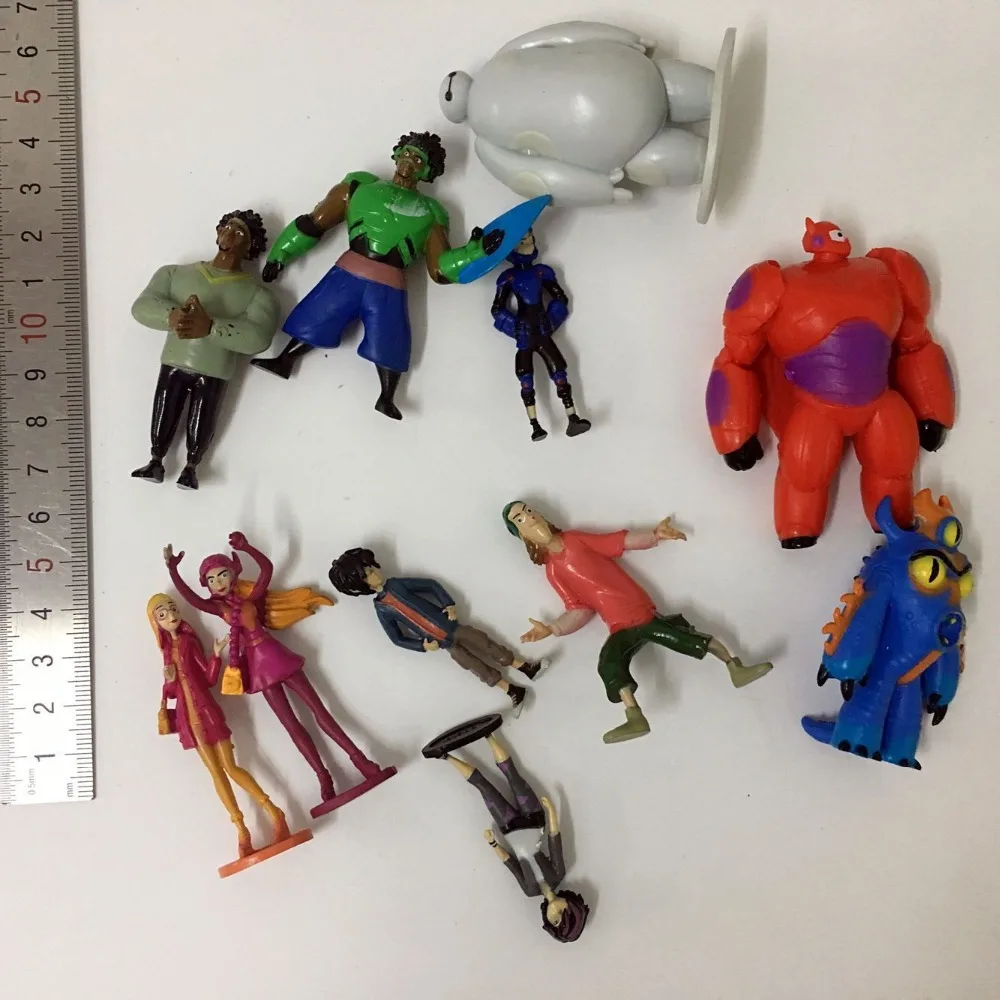 Набор игрушек baymax Big Hero 6 12 шт./лот милые Мультяшные игрушки микро декорации экшн