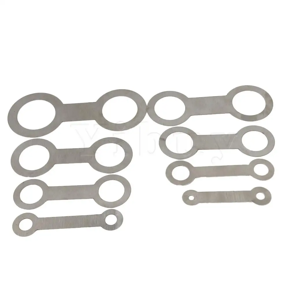 

Yibuy Silver Stainless Steel Saxophone Woodwind Instrument Leather Pads Repair Tools for Pad Iron Pack of 8