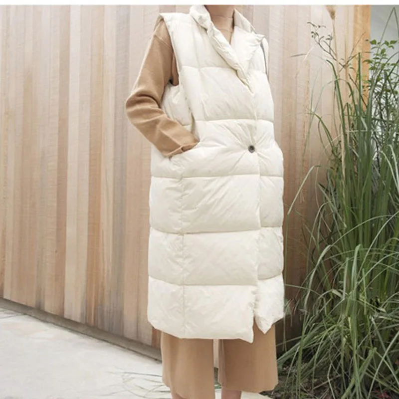 New Autumn Winter Women Vest Long Sleeveless Coat Cotton Warm Women's Waistcoat Fashion Female Vest Jacket