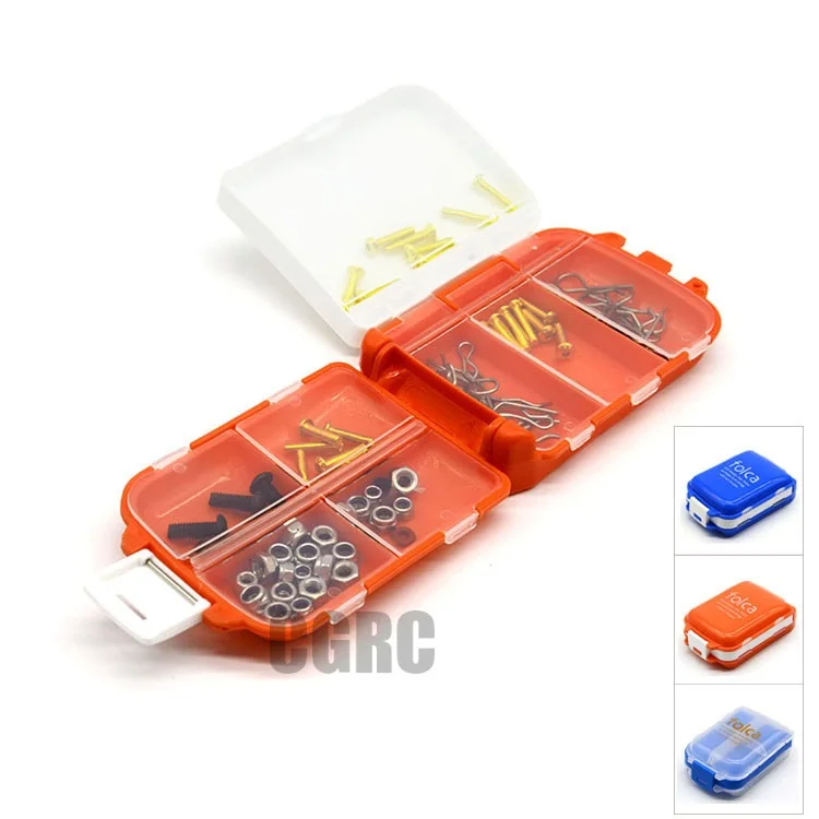

8 Grid Portable Mini Toolbox Trunk Medicine Chest For 1/10 Rc Crawler Car Traxxas Trx4 Axial Scx10 90046 Cc01 D90 D110