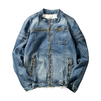 

2018 Fashion jacket spring New Jackets and Coats Holes Zip jacket Casual Denim Jacket Men