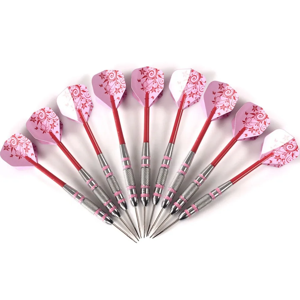CUESOUL Whole Sale 22 Grams Steel Tip Darts With Red Dart Shaft & Pink ...