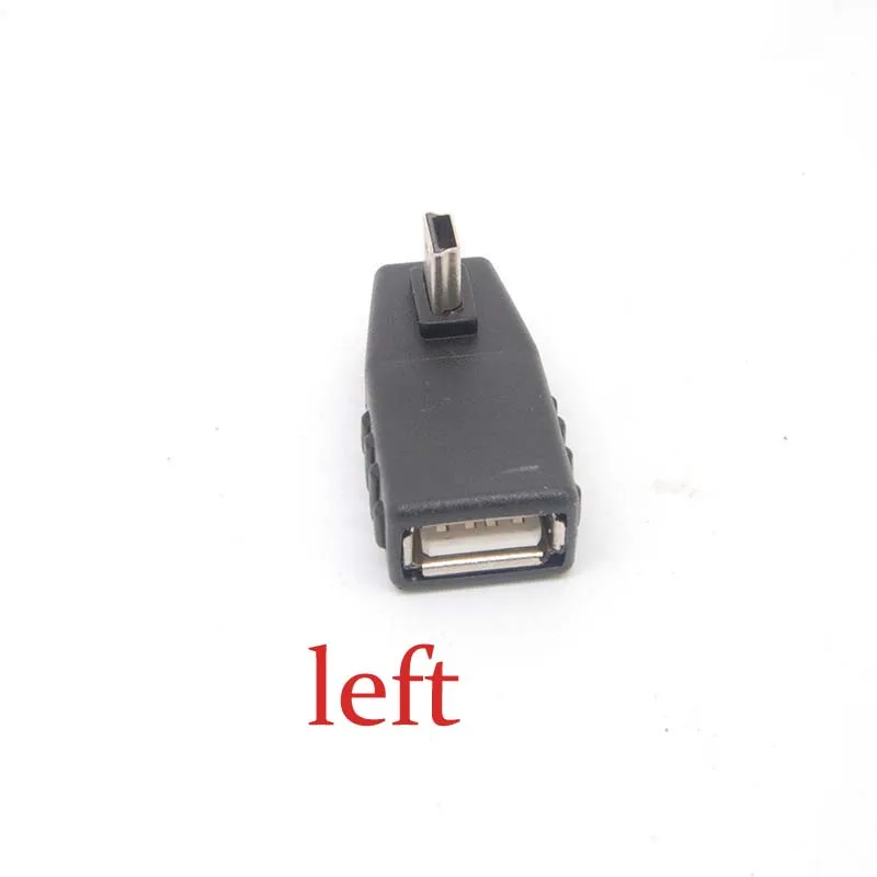 10 قطعة 90 درجة يسار الأنثى إلى 5 دبوس B ذكر البسيطة USB OTG المضيف محول USB2.0