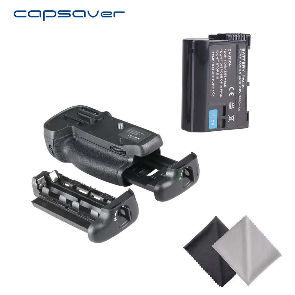 

capsaver BG-2N Vertical Battery Grip Holder with 1pc EN-EL15 Battery for NIKON D7100 D7200 Replacement MB-D15 Handgrip Battery