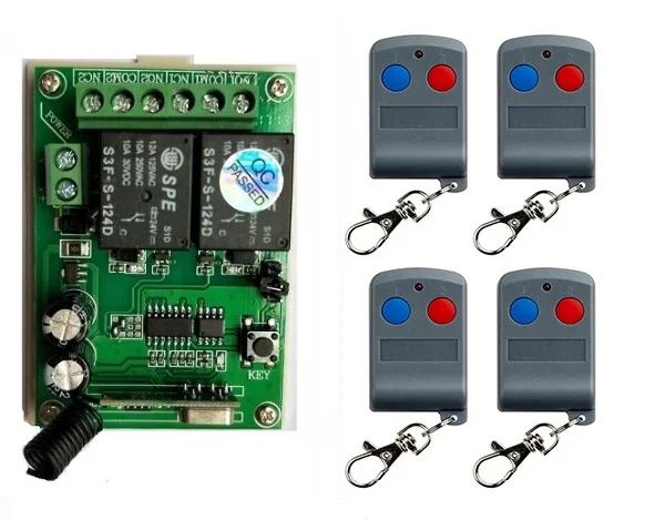 

AK DC24V 2CH 2CH RF Remote Control Switch System Transmitter +Receiver 2ch relay smart home z-wave /lamp/ window/Garage Doors