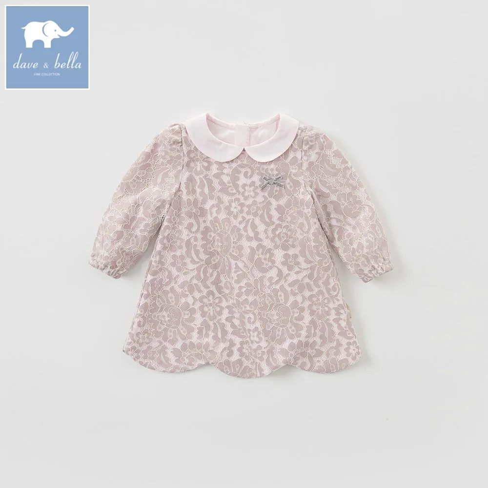 

DB5604 dave bella baby girl lolita dress stylish printed peter pan collar dress toddler children dress