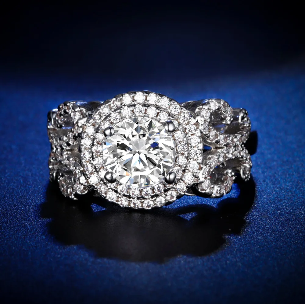

Original Design Handmade cz unique style top quality round cut Ring Cubic Zirconia Hot Ins sterling silver 925