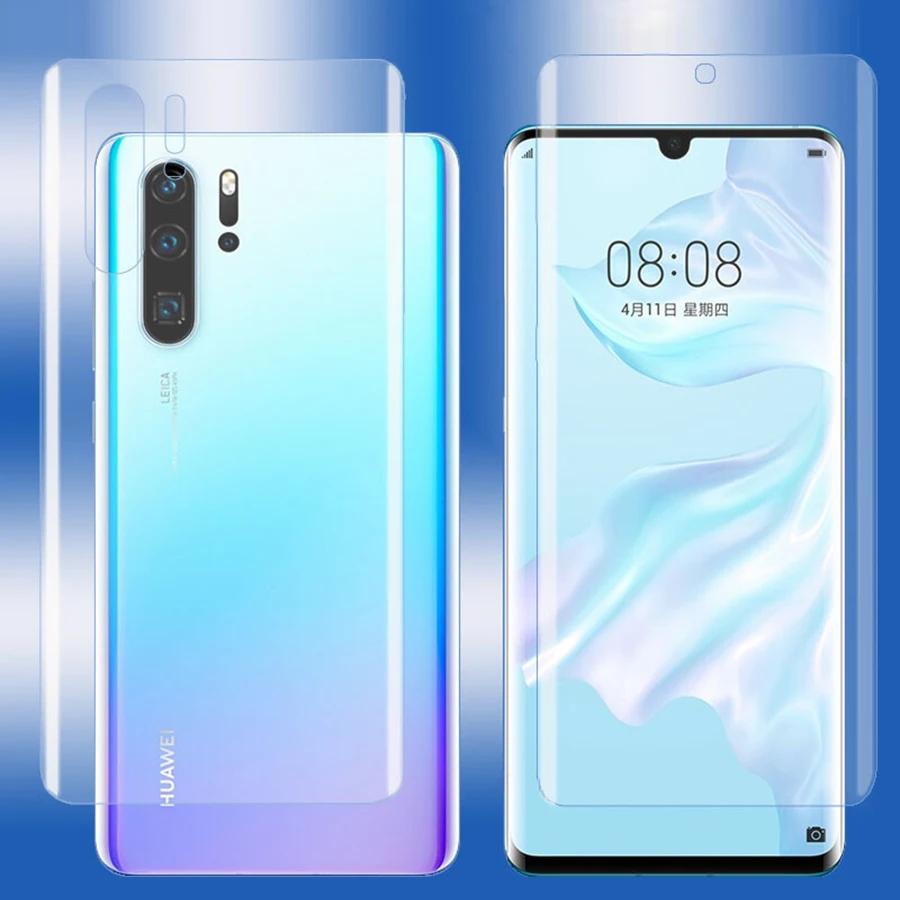 

Front and Back 3D Full Cover Screen Protector TPU Film For Huawei P30 Pro Soft Clear Hydrogel Film For Huawei P30 Lite(Not Glass