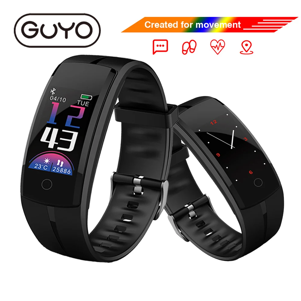 QS100 Смарт-часы Водонепроницаемый Спорт Цвет Экран SmartWatch Фитнес трекер Bluetooth для