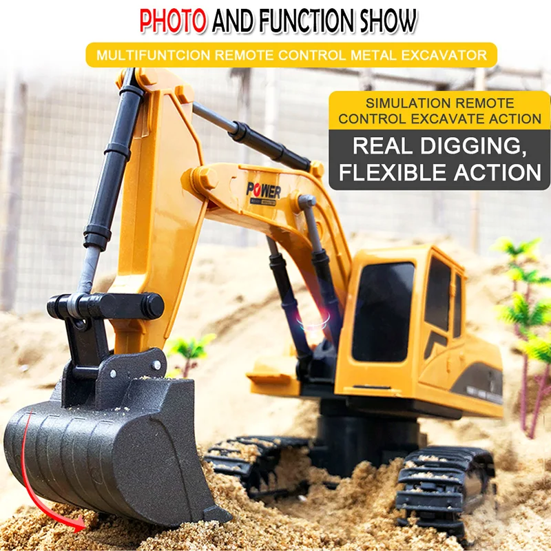 2.4Ghz 6Ch 1:24 Rc Excavator Mini Rc Truck Rechargeable Simulated Excavator Gift Toy For Kids 2.4Ghz 6Ch 1:24 Rc Excavator Mini Rc Truck Rechargeable Simulated Excavator Gift Toy For Kids