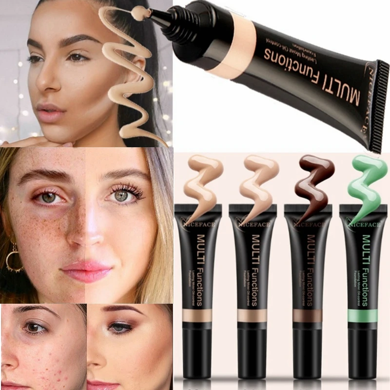 

Foundation Liquid Waterproof Concealer Cream Face Base Matte Black Skin High Professional Full Cover Tonal Make Up Fondotinta