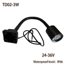 HNTD 3 Вт DC24V TD02 светодиодный светильник с мягким стержнем 4 винта фиксация водонепроницаемый IP66 станок с ЧПУ рабочее освещение Светодиодный точечный светильник