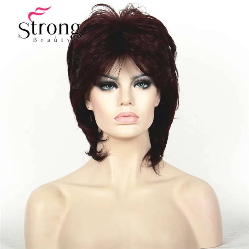 L-1943A #99T Deep wine Burgundy women's wig (1)