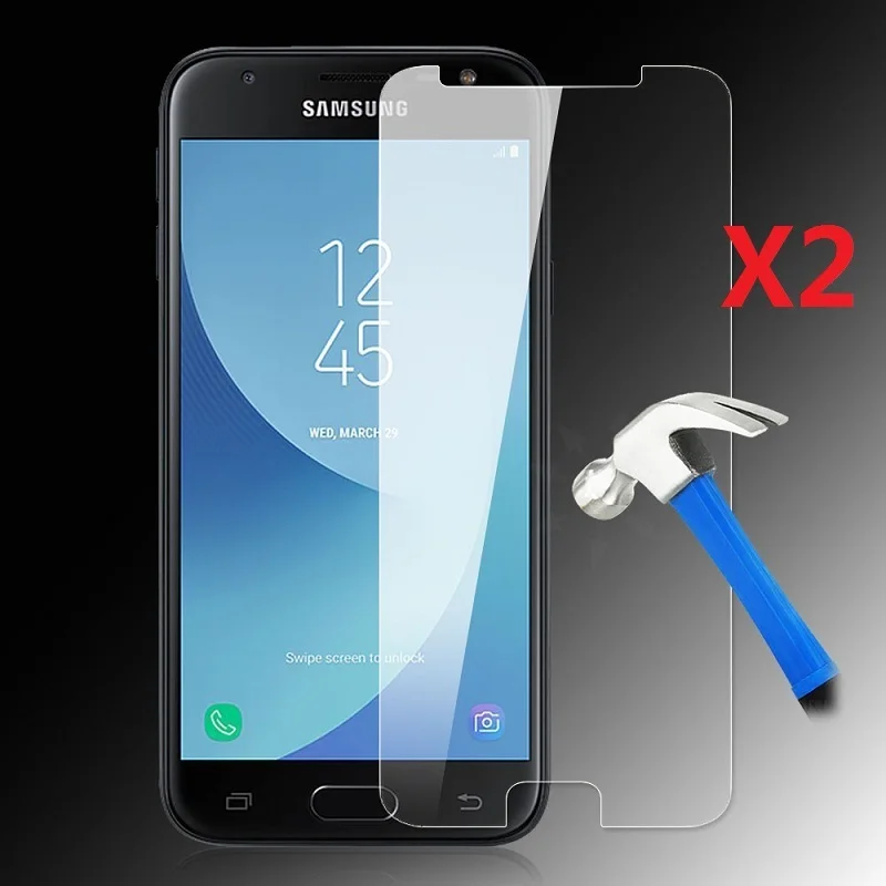 2pcs Protective Glass For Samsung Galaxy J7 2017 Tempered Glass