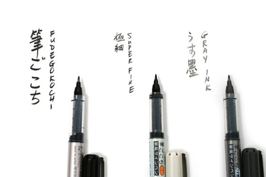 Kuretake FUDEGOKOCHI Hard Brush Tip Pens Sign Pen Calligraphy Brush Pen Japan 4