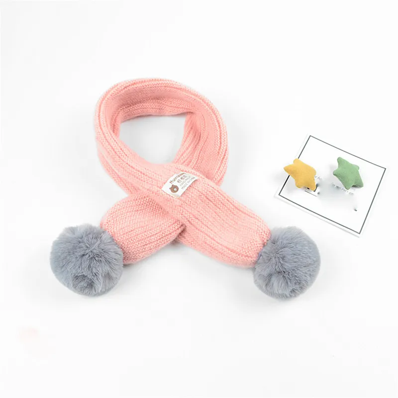 BibiCola/Новинка г. осень-зима для новорожденных шарф для девочек, для мальчиков вязаный шарф для маленьких детей теплый шарф Детские шарфы - Цвет: pink
