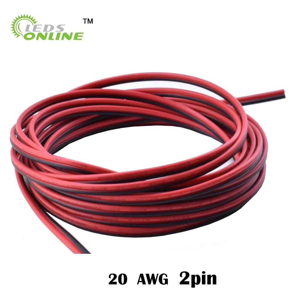 10 м 20 м 30 м 2pin 20 AWG UL2468 2*0,5 мм удлинитель использование для 12 В 24 В Светодиодные ленты строки подключения Электрический провод - изображение