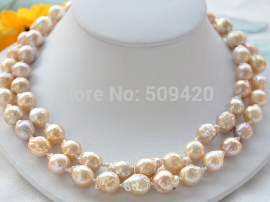 

Free Shipping >>13mm pink almost round Edison PEARL NECKLACE 32