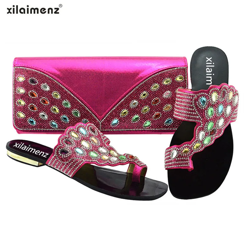 Новинка 40% г.; скидка; новый дизайн; цвет фиолетовый; итальянская женская обувь; сумочка высокого качества; вечерние женские тапочки на