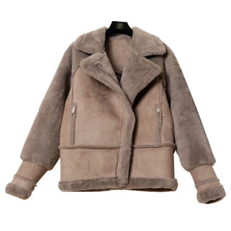 

Winter Women Fur Leather Jackets Top Outwear Imported Womens Clothes Russian Style Thick Warm Short Fur Coats Long Sleeve C1185