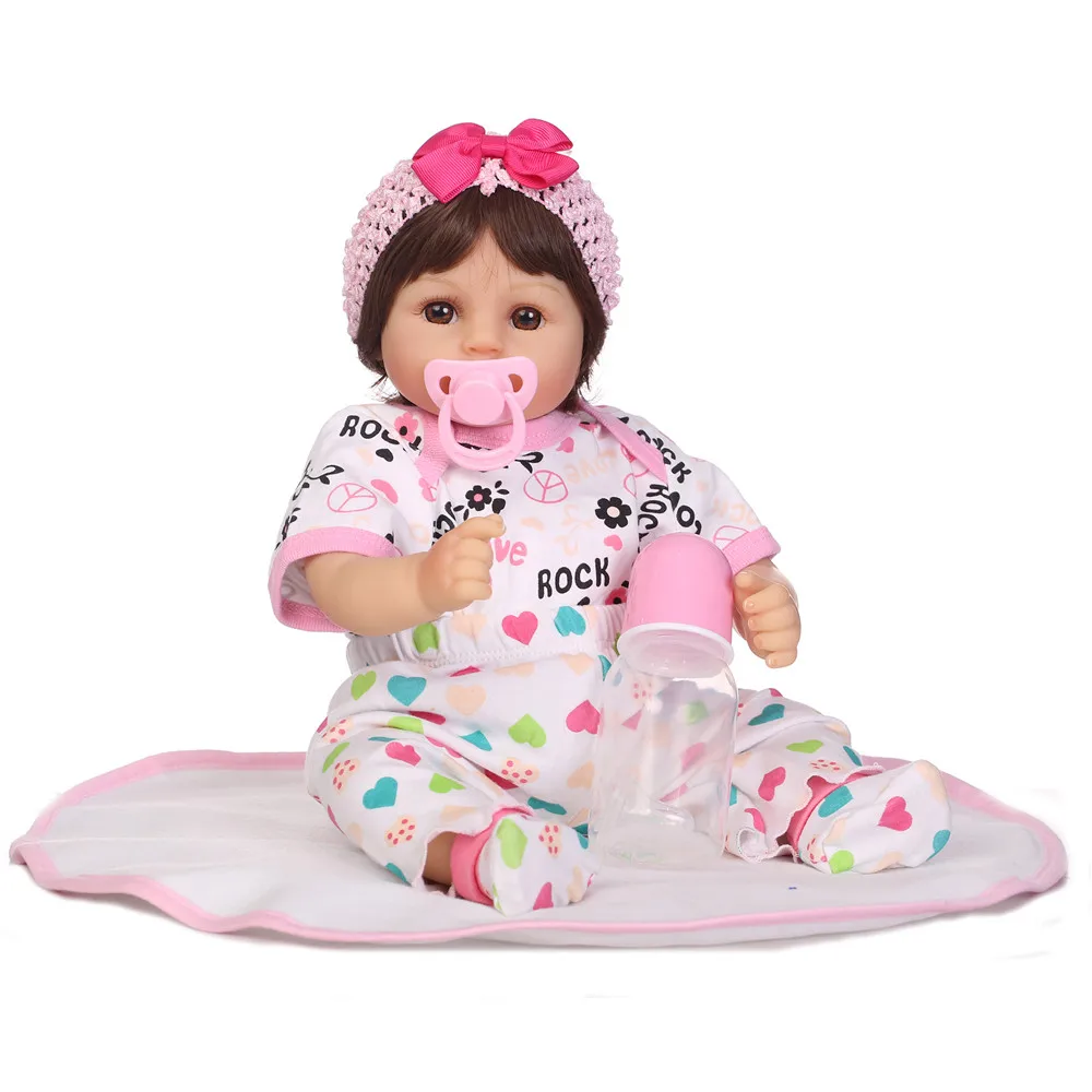 

48cm New Arrival Handmade soft Silicone Vinyl Adorable Lifelike Toddler Baby Bonecas Girl Kid Baby Doll Reborn Menina Toys
