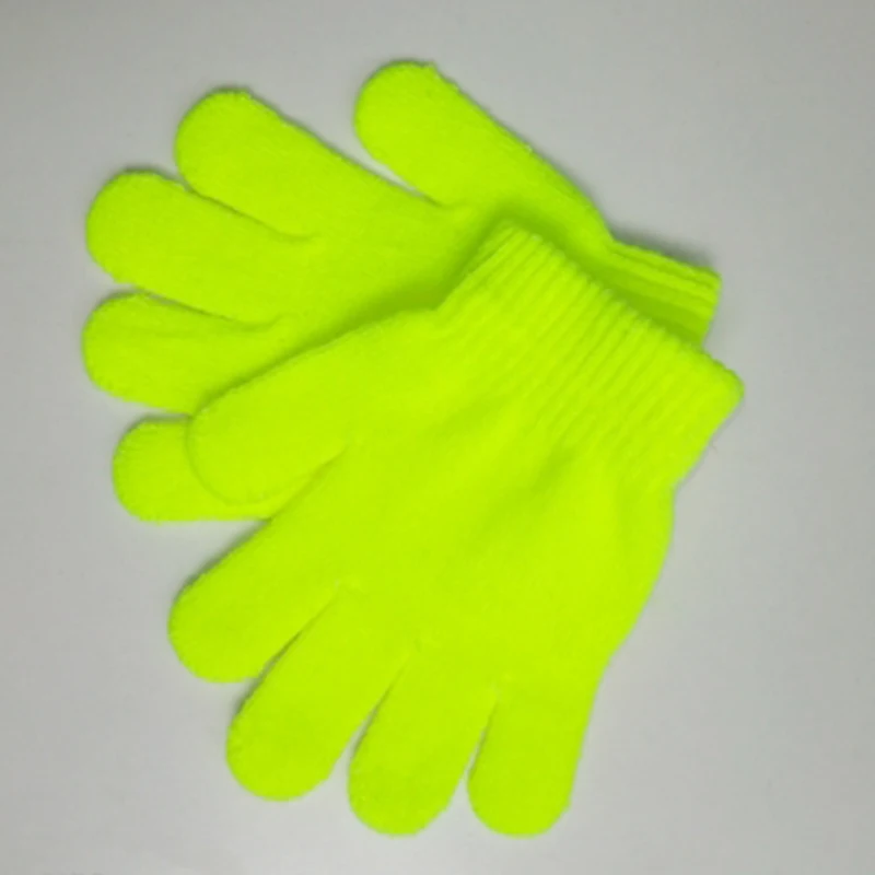 Популярные 1 шт. студенческие ветрозащитные вязаные детские милые волшебные перчатки осенне-зимние теплые одноцветные перчатки - Цвет: Bright yellow