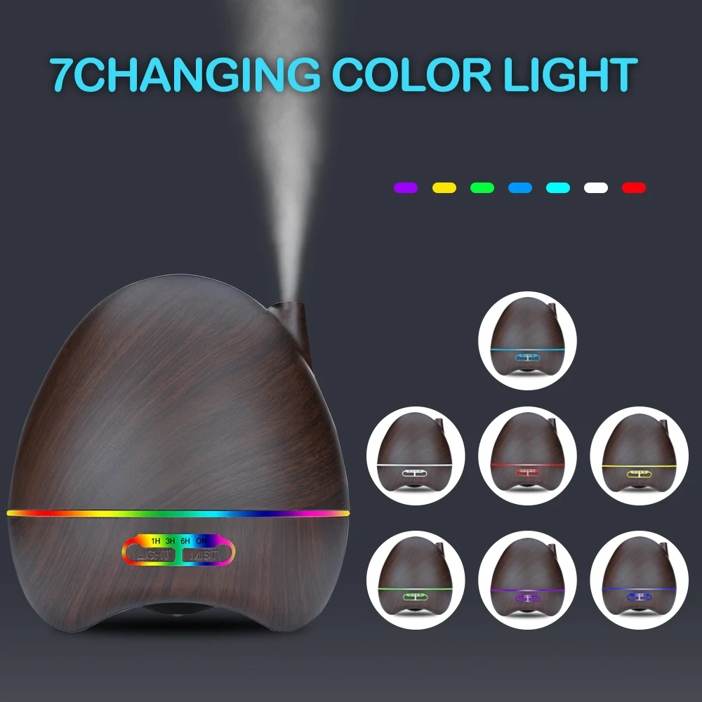

US Plug 110V 300ML RGB Colorful Lights Essential Oil Aroma Diffuser with Black Controller for Home Yoga Office Spa Bedroom