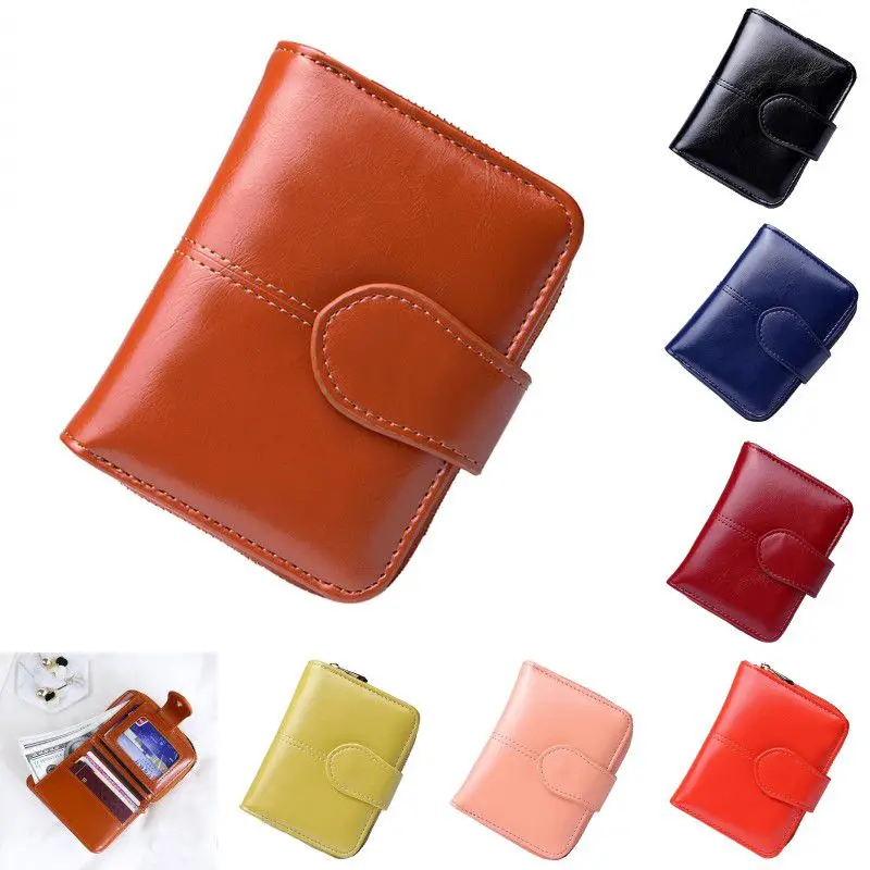 

Mini Wallet Ladies Short Coin Purse Coin Wrapper Clutch Bag Solid Color