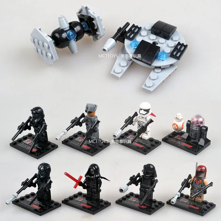 8 шт. Звездные войны R2D2 BB8 Kylo Ren Storm Troopers Империал SHORETROOPER световой меч фигурку Minifig