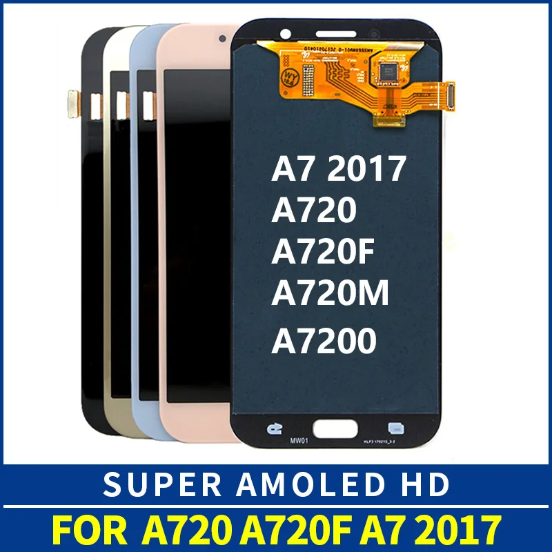 YDIN оригинальный Amoled A720F ЖК для Samsung Galaxy A7 2017 A720 SM дисплей кодирующий