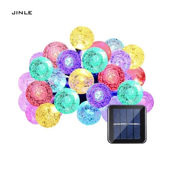 

JINLE Solar Outdoor bubble Crystal Ball String Lights 4m 20 LED Light String Globe Garland Lamp for Christmas Wedding Decoration