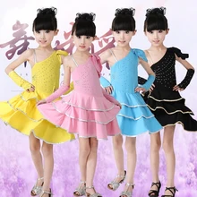 Для девочек, для детей, для неравномерного представления, костюмы для самбы, бальных танцев, юбки для танго, латинских танцев, сальсы, платья