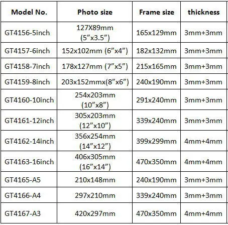 GT4158-7inch) дешевая настенная Водонепроницаемая фоторамка акриловая фоторамка