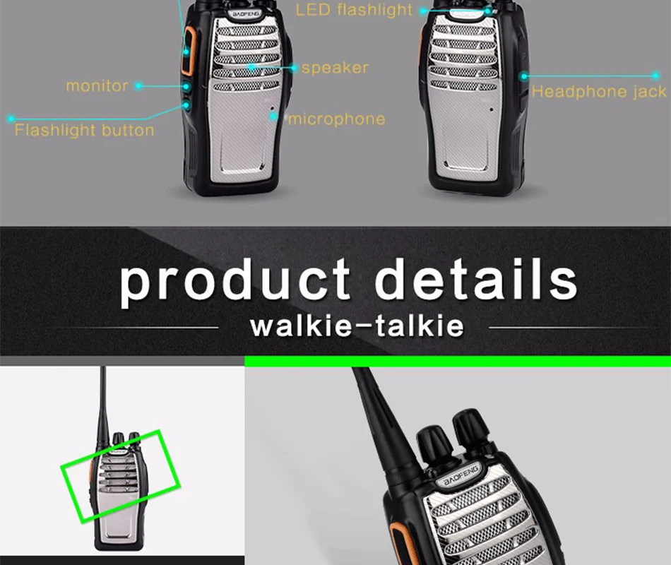 (Из 2 предметов) BaoFeng UHF Walkie Talkie BF-A5 16CH VOX + скремблер Функция Бесплатная доставка двухстороннее радио BaoFeng A5