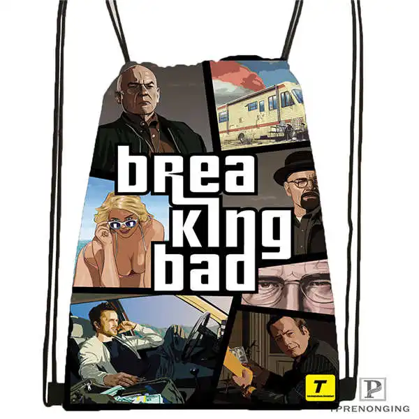 Drawstring Backpack На заказ breaching_bad@ 1 походная сумка на шнурке милый рюкзак для детей(черная спинка) 31x40 см#2018611-1 - Цвет: Drawstring Backpack