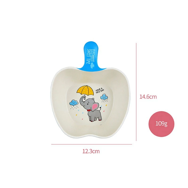 Anti-hot Training Dinner Plate Baby bowl+spoon+fork Feeding Food Tableware Cartoon Kids Dishes Eating Dinnerware