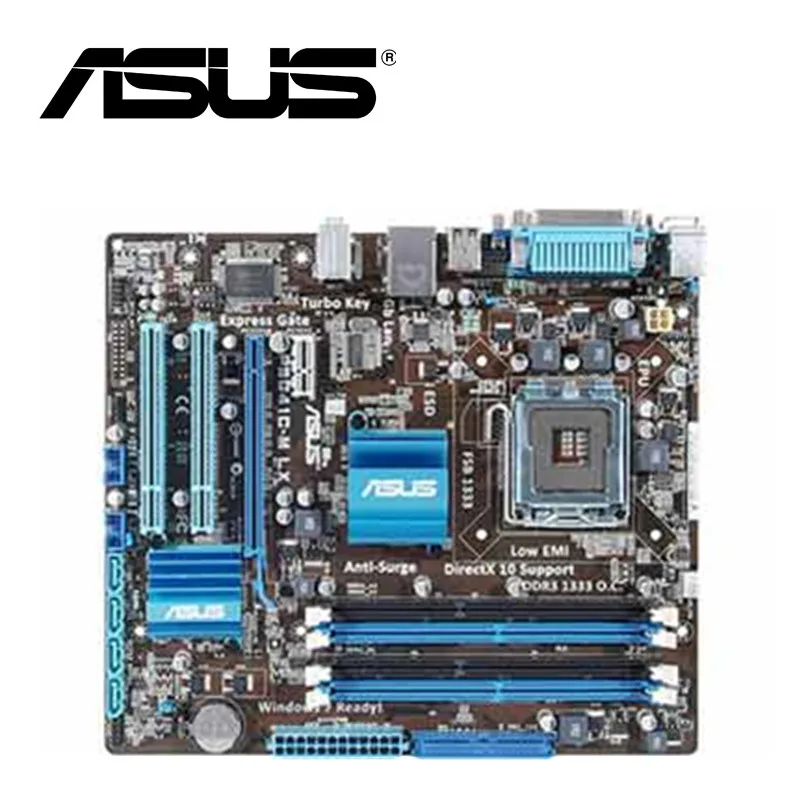 Asus P5G41C-M LX рабочего Материнская плата G41 разъем LGA 775 Q8200 Q8300 DDR2/размер на 3-8G u ATX UEFI BIOS
