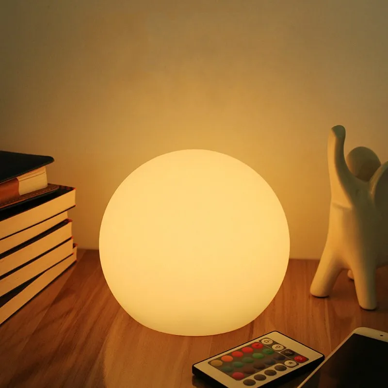 

FENGLAIYI LED Colorful Remote Control Waterproof Sphere Nightlight Charger Power Supply Garden/Indoor Decorative Lights Kid Lamp