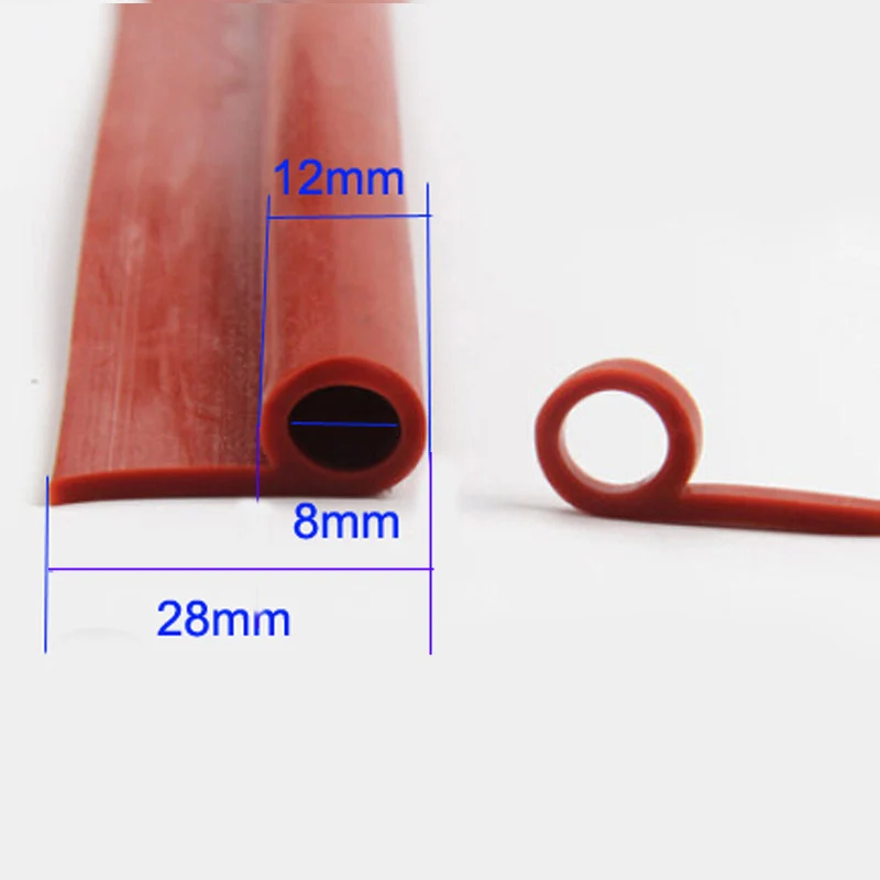 

P type high temperature oven door window red silicone rubber sealing strip weatherstrip