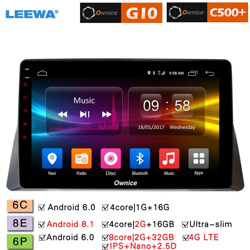

LEEWA 10.1" 2.5D Nano IPS Screen Android 8.1 Octa Core/DDR3 2G/32G/4G LTE Car Media Player For 8th Honda Accord 2008-2016 (1din)
