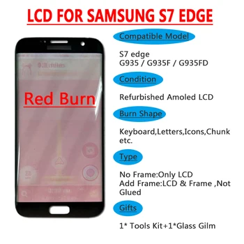

ORIGINAL 5.5'' Display Burn Shadow LCD with Frame for SAMSUNG Galaxy S7 edge G935 G935F Display +Touch Screen Digitizer Assembly