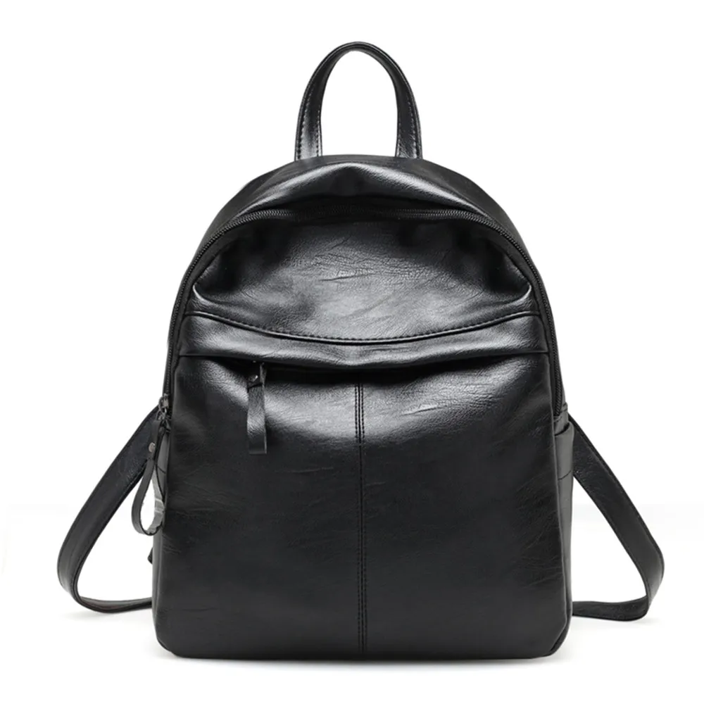 

Backpack School Bags for Teenage Girls Women's Daypack Leather Simple School Bag Travel Backpack Bag Trip Bagpack Mochila 7.7