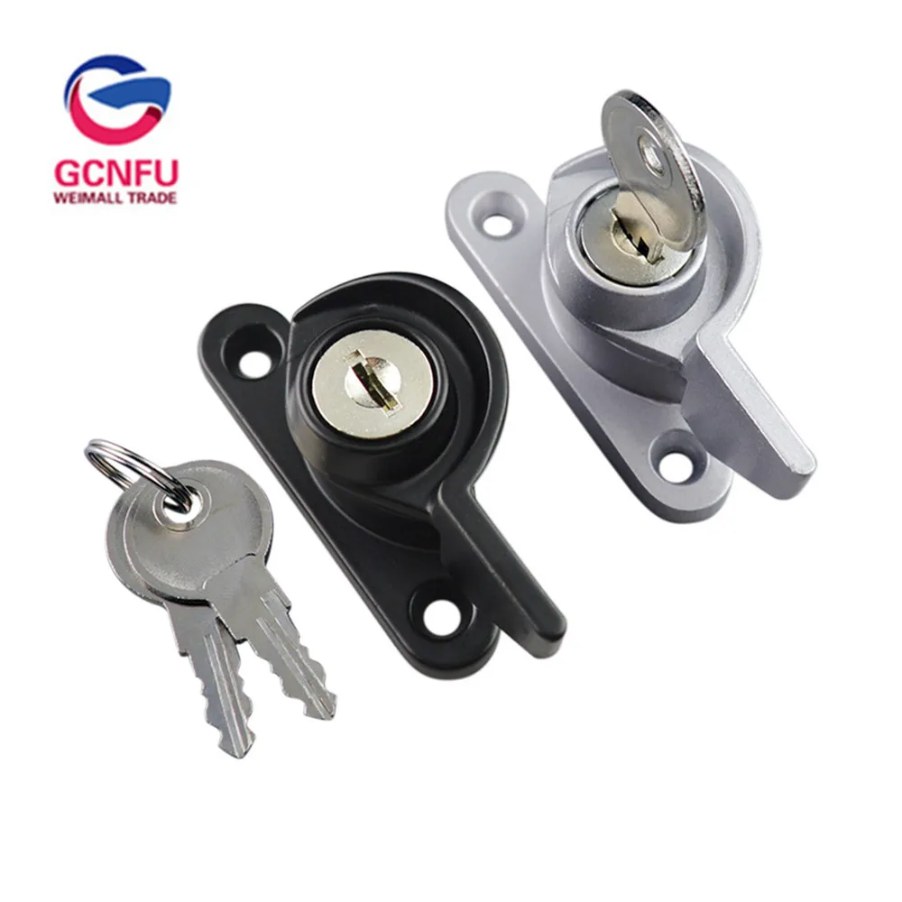 

Crescent Lock with Key for Door and Window Push-pull Window Lock Hook Move Window Aluminum