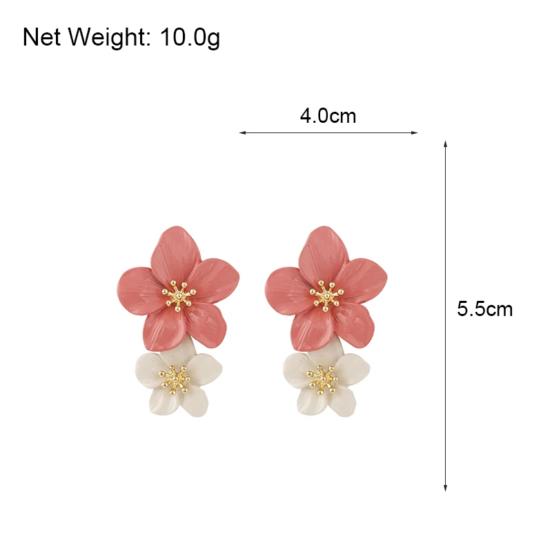 AENSOA, мода, розовые белые цветы, длинные висячие серьги для женщин, цветочные серьги, подарок на свадьбу, серьги, ювелирные изделия, аксессуары