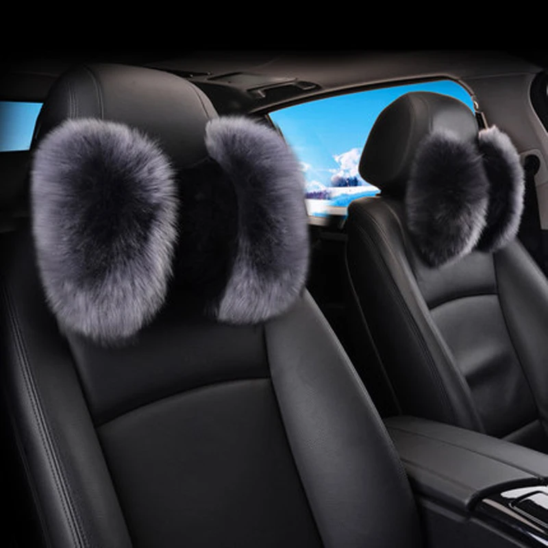 Подушка для подголовника автомобиля из чистой шерсти мягкая теплая BMW Toyota Corolla Prado